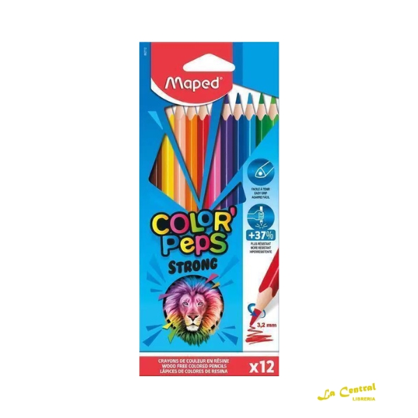 LAPIZ COLOR MAPED STRONG X 12 LARGO