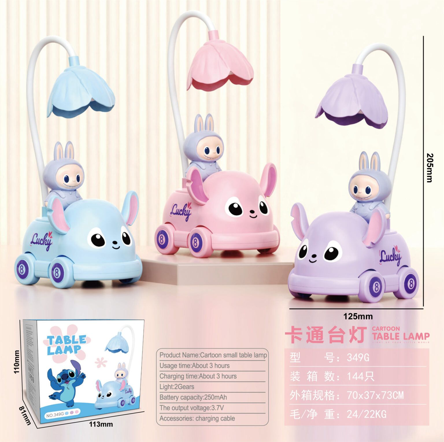 lampara  labubu  stitch  carrito