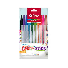 Boligrafo stick 10 u colores filgo