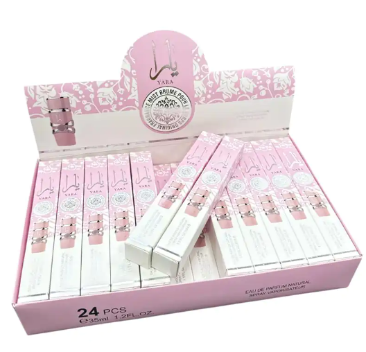 perfume arabes 35ml yara rosa 24 unidades
