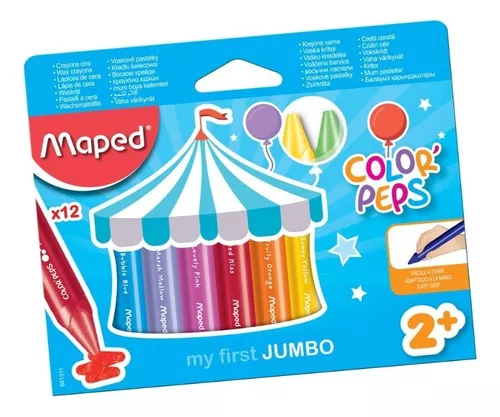 CRAYON DE CERA MAPED JUMBO X 12 COLORES