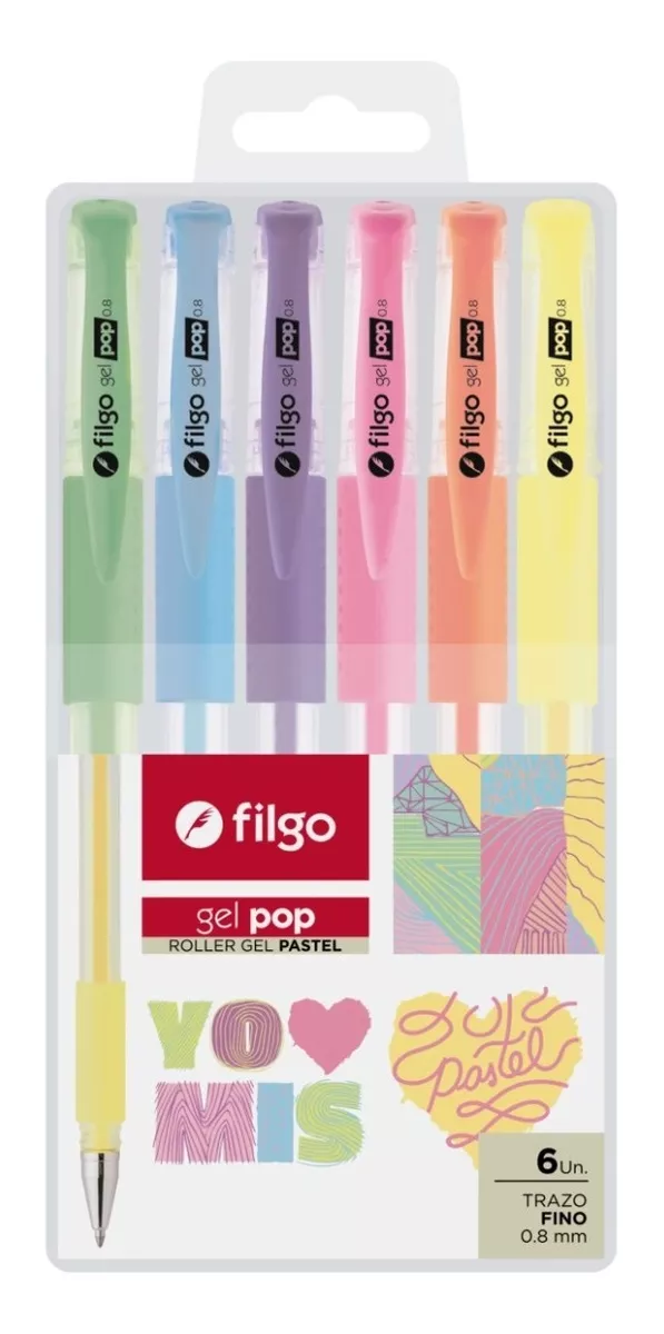 BOLIGRAFO FILGO GEL POP X 6 FLUO/PASTEL