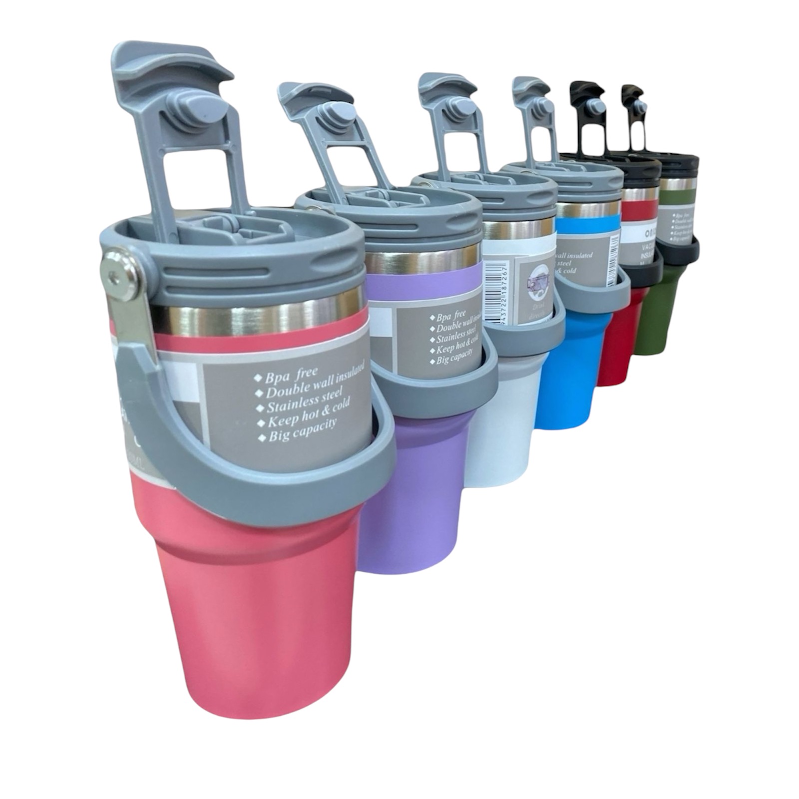 vaso termico importado color liso con aza 700 ml