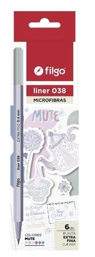 Microfibra LINER 038 0.4 / Estuche 6 mute filgo