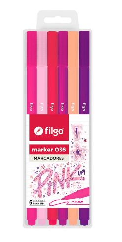 Marcador MARKER 036 / Estuche 6 pink up! filgo