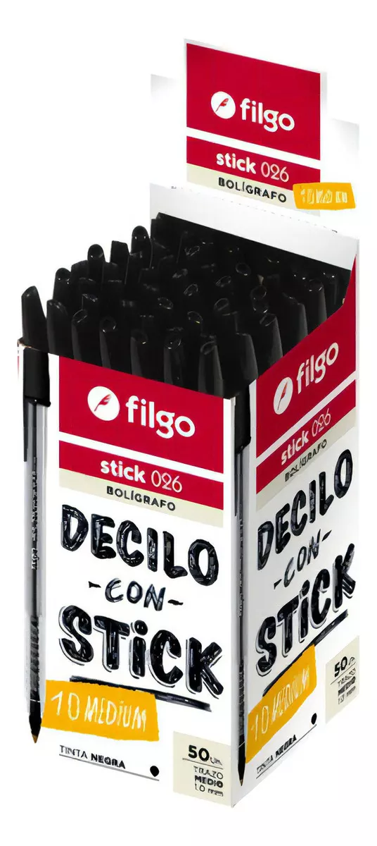 Bolígrafo STICK 0.7 / Caja 50 negro filgo