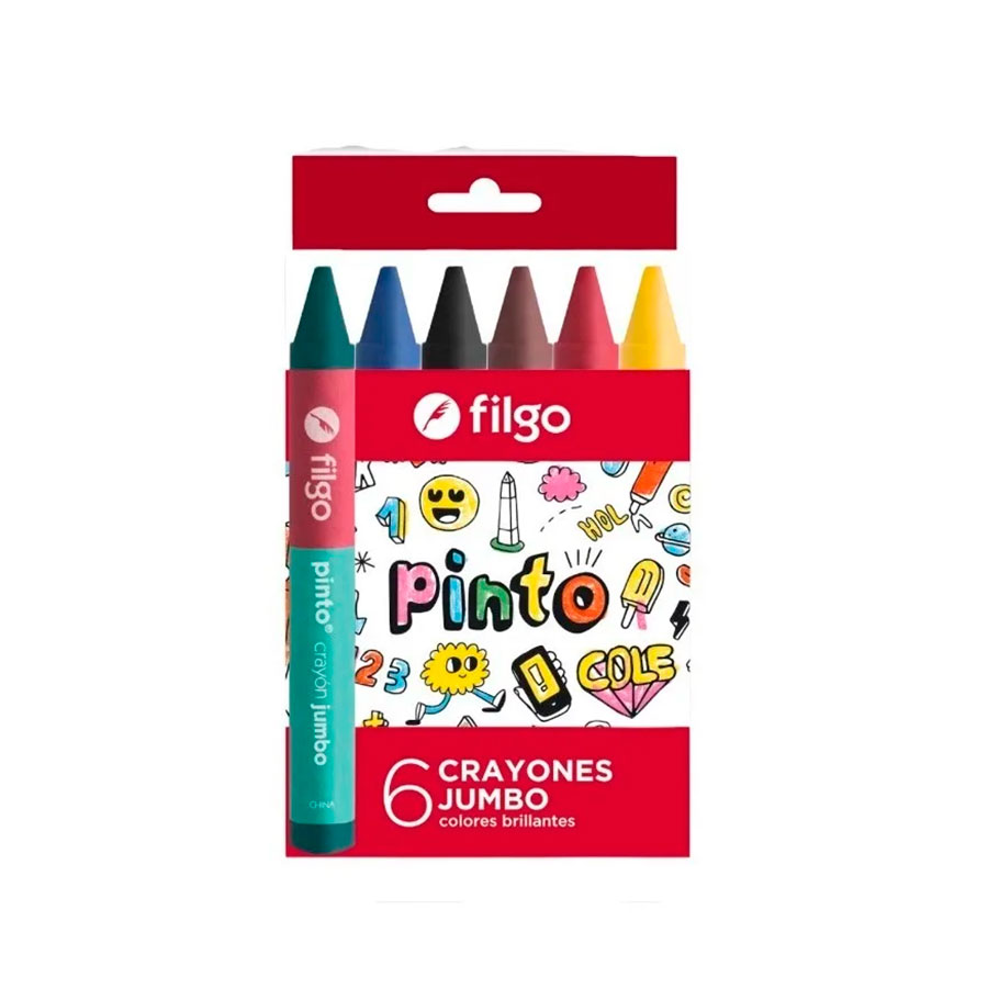 Crayones de cera PINTO / Estuche 6 surtido filgo