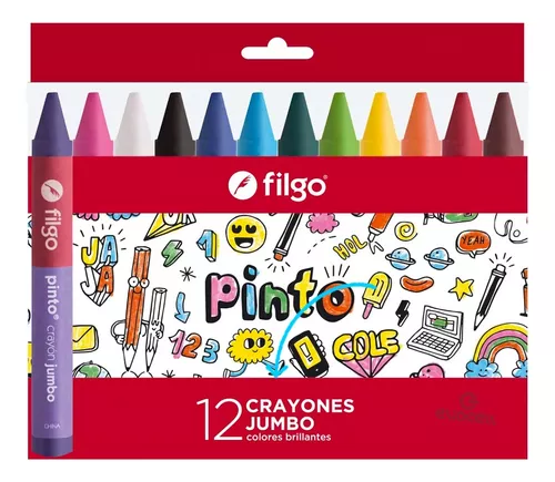 Crayones de cera PINTO JUMBO / Estuche 12 surtido filgo