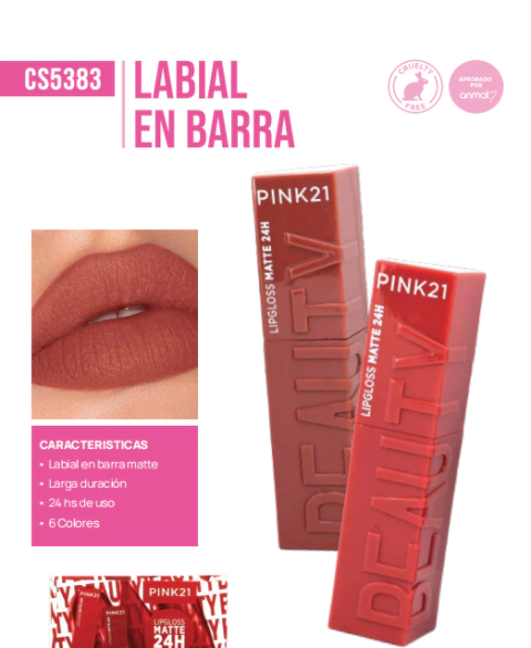 labial mate en barra pink21 cs5383