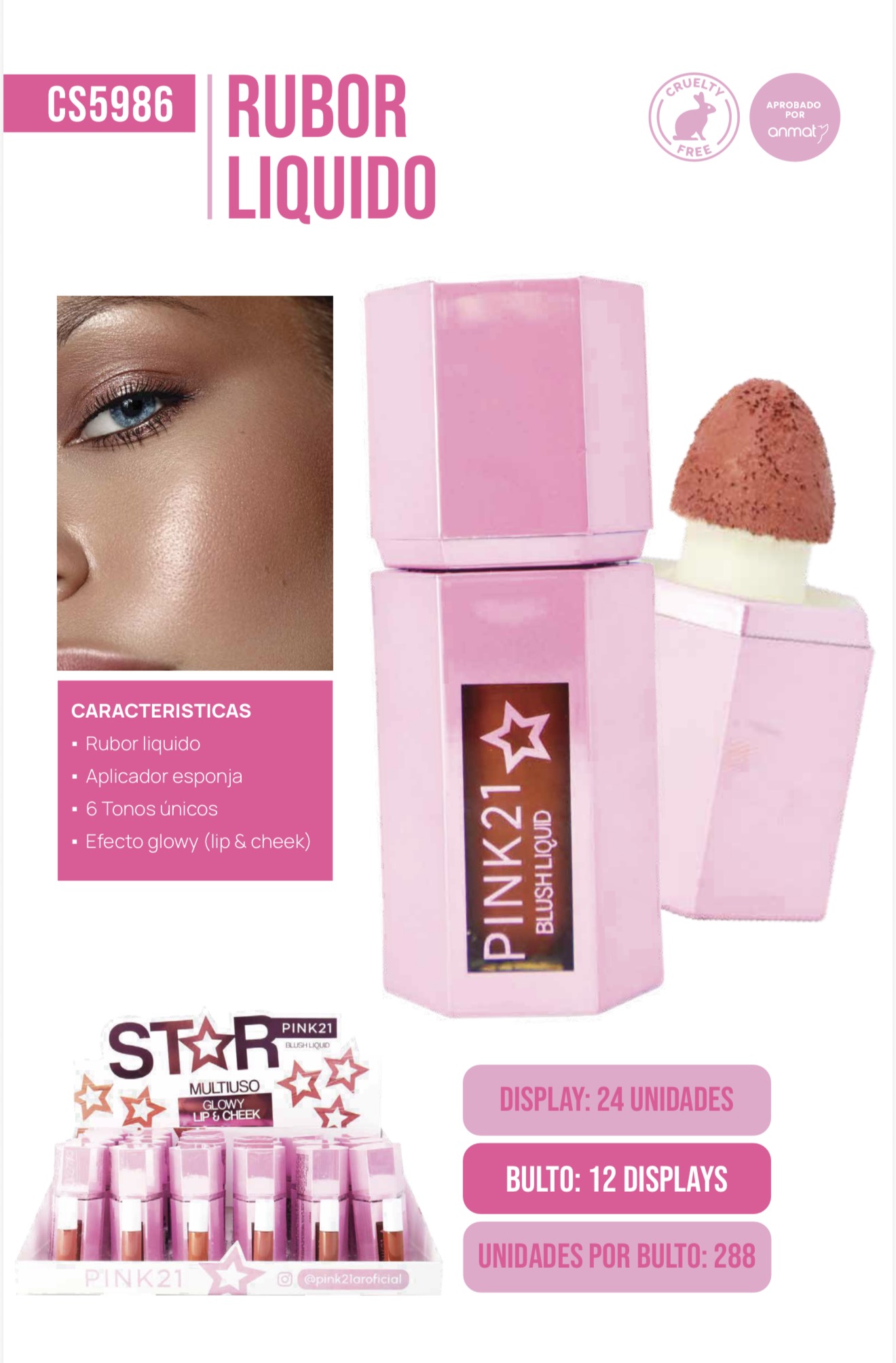 rubor liquido pink cs5986