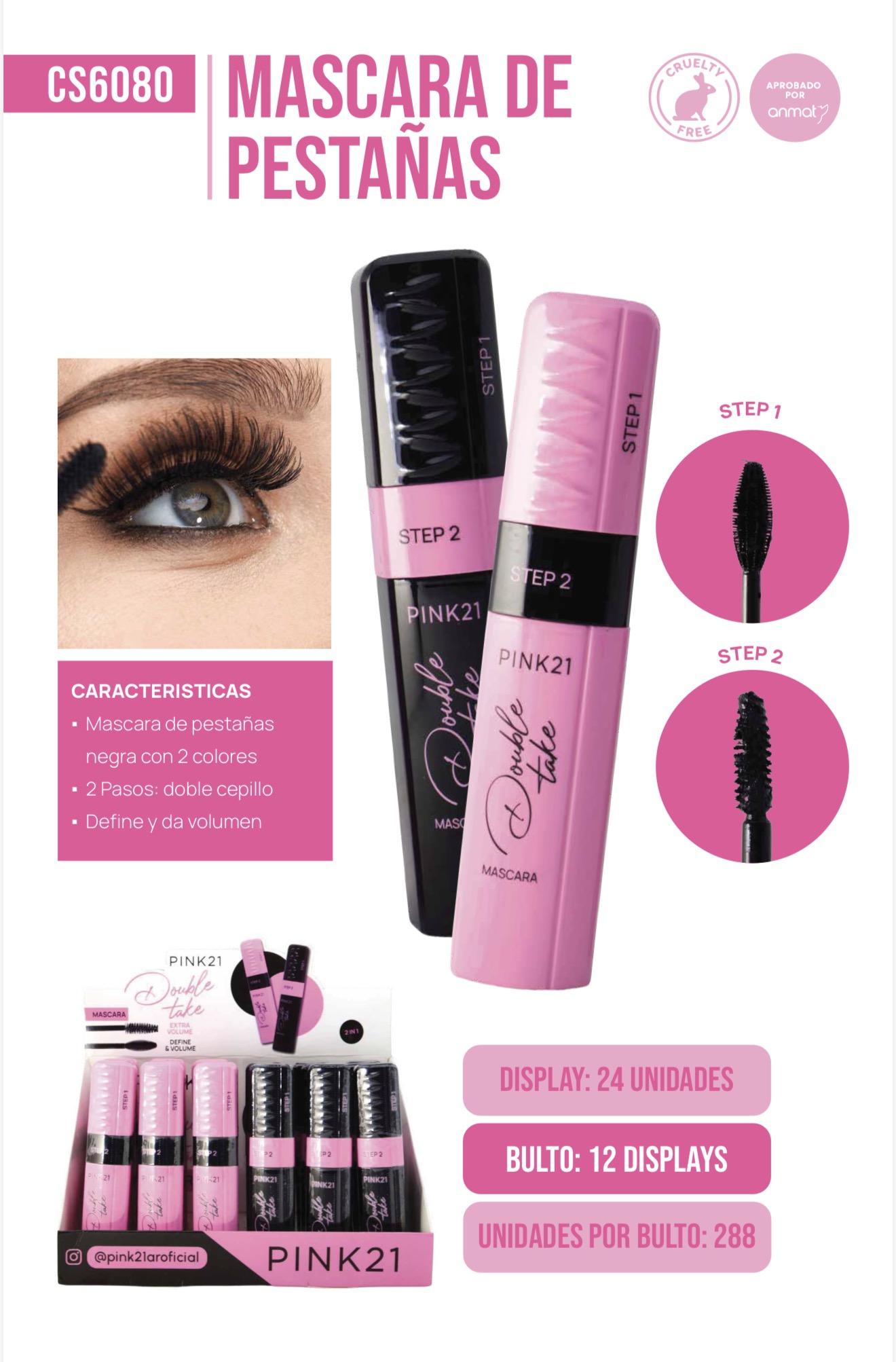 mascara de pestañas pink21 cs6080